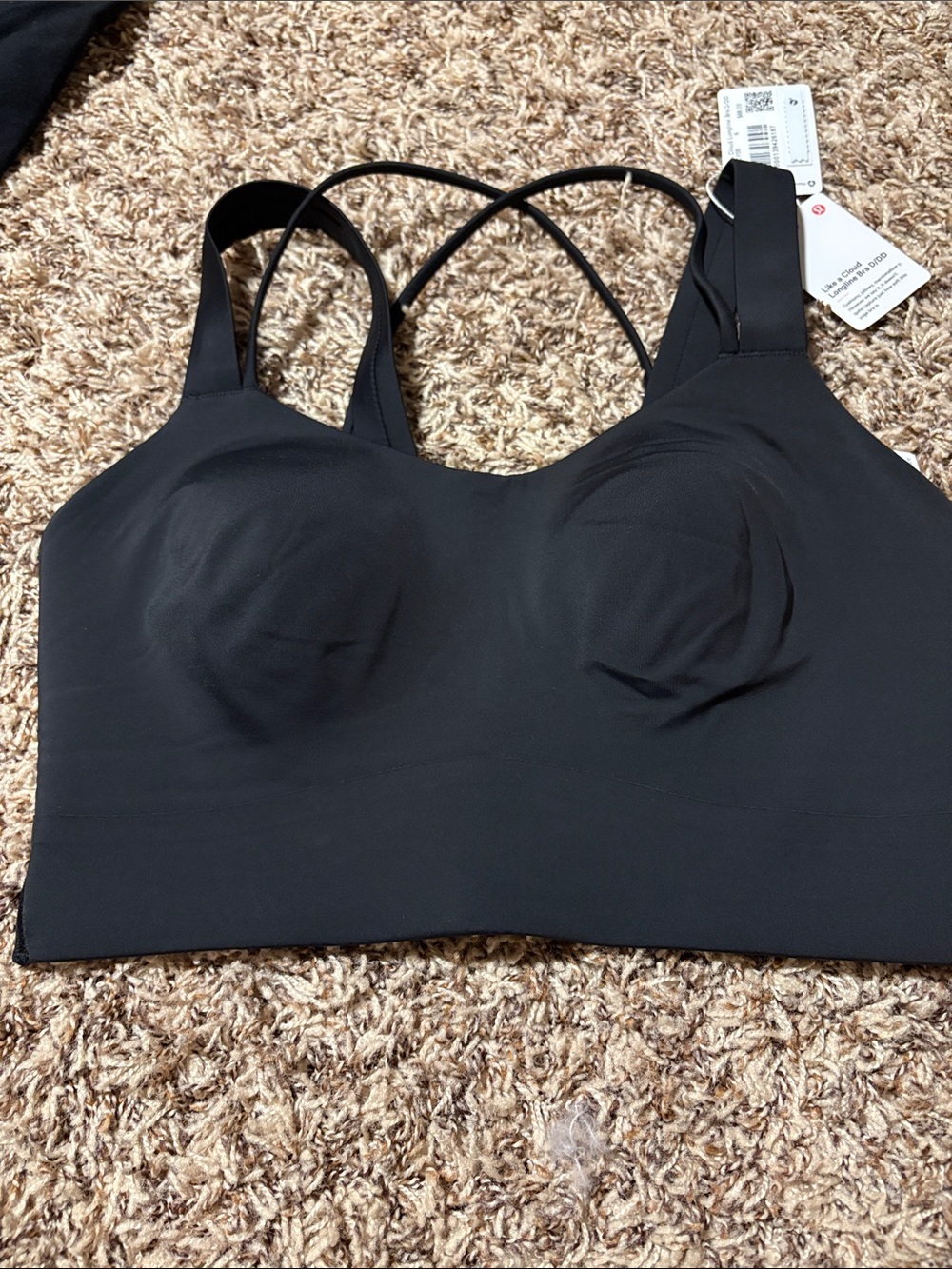 lululemon athletica Black Cross-Back Seamless Sports Bra D/DD